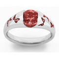 Silver Tone Ring with Colored Square Stone and Butterfly Detail view 3