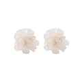 Eight Color Translucent Layered Petal Flower Stud Earrings view 7