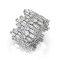 Wide Baguette Mosaic Ring In Clear And Pink Stone Options view 3