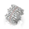 Wide Baguette Mosaic Ring In Clear And Pink Stone Options view 4