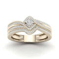 Chevron Double Band Ring Set In Three Metal Tones Jewelry view 6