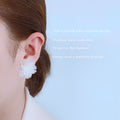 Translucent Acrylic Layered Petal Flower Stud Earrings view 3