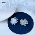 Translucent Acrylic Layered Petal Flower Stud Earrings view 6