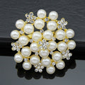 Silver Tone Flower Pearl Look Two Designs Metal Brooch Pin view 6