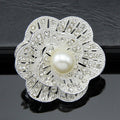 White Gold Tone Silver Tone Butterfly Pearl Look Metal Brooch Pin view 6