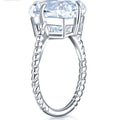Large Clear Rectangular Stone Slim Silver Tone Ring view 2