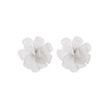 Eight Color Translucent Layered Petal Flower Stud Earrings view 6