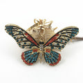 Multicolor Rhinestone Butterfly Keychain Metal Insect Charm view 3