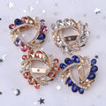 Crystal Glass Swirl Brooch Gold Multicolor Clear Rhinestone view 4