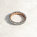 Two Tone Slim Braided Band Ring with Clear Accents view 3