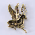 Winged Deer Brooch With Crystal Accent in Gold or Silver Tone view 3