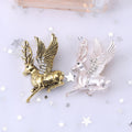 Winged Deer Brooch With Crystal Accent in Gold or Silver Tone view 4