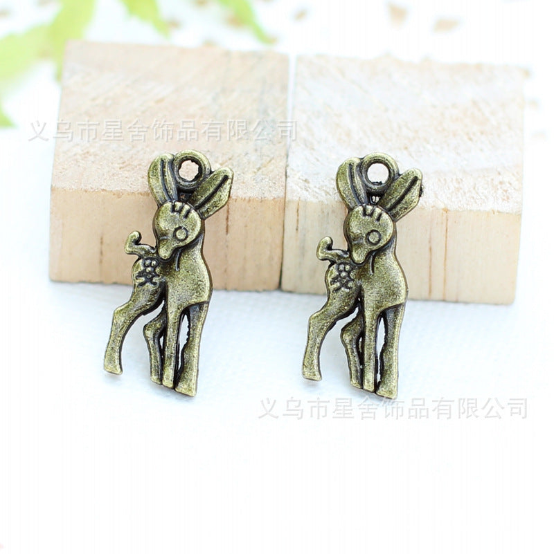 19x8mm Double-Sided Deer Alloy Charm Pendant