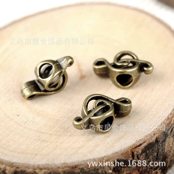 Hollow Music Note Alloy Large Hole Bead Pendant 18x9mm