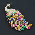 Blue Gold Tone Peacock Crystal Metal Brooch Pin for Jackets and Lapels view 5