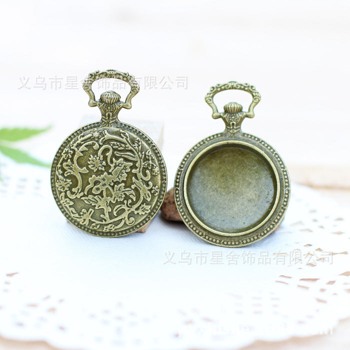 Vintage Pocket Watch Cabochon Tray Pendant, 20mm Setting