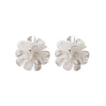 Eight Color Translucent Layered Petal Flower Stud Earrings view 9