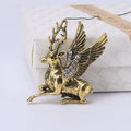 Winged Deer Brooch With Crystal Accent in Gold or Silver Tone view 6