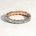 Two Tone Slim Braided Band Ring with Clear Accents view 2