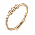 Three Bead Slim Band Rings in Gold or Silver Tone Finishes view 5