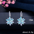 Silver Tone Floral Crystal Earrings in Six Colors Jewelry view 5