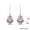 Rose Gold Tone Round Floral Cluster Drop Earrings Jewelry Accessory view 5