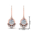 Rose Gold Tone Round Floral Cluster Drop Earrings Jewelry Accessory view 4