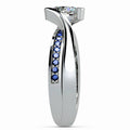 Clear Round Stone Blue Accent Crossover Ring Jewelry Accessory view 4