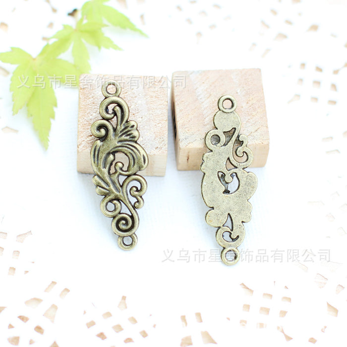 35x12mm Alloy Double Bail Vine Totem Charm Pendant