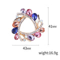 Crystal Glass Swirl Brooch Gold Multicolor Clear Rhinestone view 5