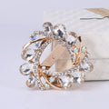 Crystal Glass Swirl Brooch Gold Multicolor Clear Rhinestone view 7