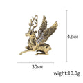 Winged Deer Brooch With Crystal Accent in Gold or Silver Tone view 5