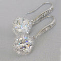 Round Halo Long Hook Earrings In Nine Stone And Metal Variants view 1