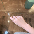 Gold Tone Pearl And Clear Crystal Double Row Wraparound Open Ring view 4