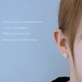 Gold White Flower And Oval Pearl Halo Stud Earrings view 3