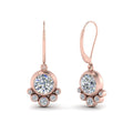 Rose Gold Tone Round Floral Cluster Drop Earrings Jewelry Accessory view 1