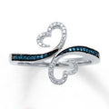 Silver Tone Open Butterfly Ring with Clear Stone Accent view 1