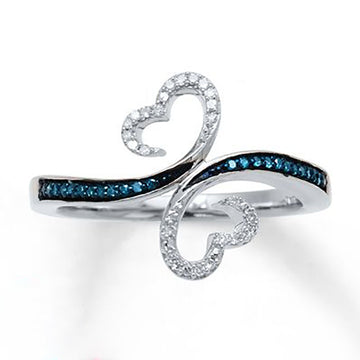 Silver Tone Open Butterfly Ring with Clear Stone Accent