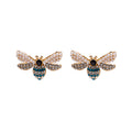 Pearl Look Crystal Bee Gold Tone Hook and Stud Earrings view 6