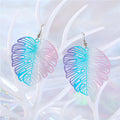 Colorful Printed Skeleton Leaf Hook Earrings in Seven Designs view 9
