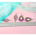 Colorful Printed Openwork Metal Hook Earrings in Eight Designs view 4