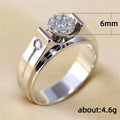 Silver Tone Solitaire Ring Set with Clear Round Stone view 3