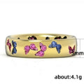 Colorful Butterfly Pattern Band Ring In Six Designs view 5
