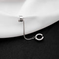Three Silver Tone Hoop and Ear Cuff Chain Earrings view 4