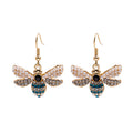 Pearl Look Crystal Bee Gold Tone Hook and Stud Earrings view 5