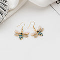 Pearl Look Crystal Bee Gold Tone Hook and Stud Earrings view 4