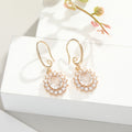 Gold Tone Crystal Halo Hook Earrings in White Red or Green view 6