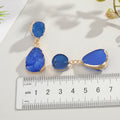 Double Teardrop Druzy Drop Stud Earrings in Thirteen Colors view 4
