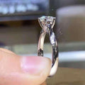 Silver Six-Prong Round CZ Solitaire Ring Twisted Band view 4