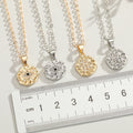 Round Crystal Hamsa and Evil Eye Pendant Necklaces in Four Designs view 4